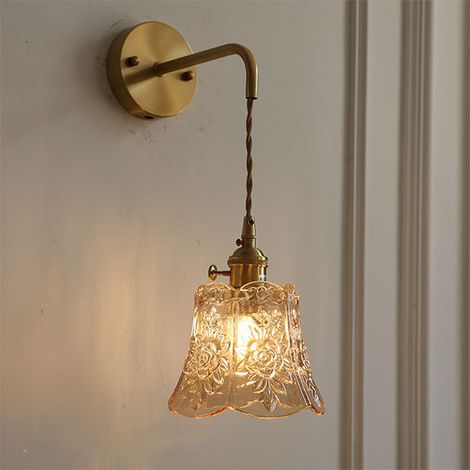Applique murale moderne, lampe de chevet, veilleuse de chambre, fil de suspension réglable de 1 m, avec lumière chaude 4WLED, ambre (1/5)