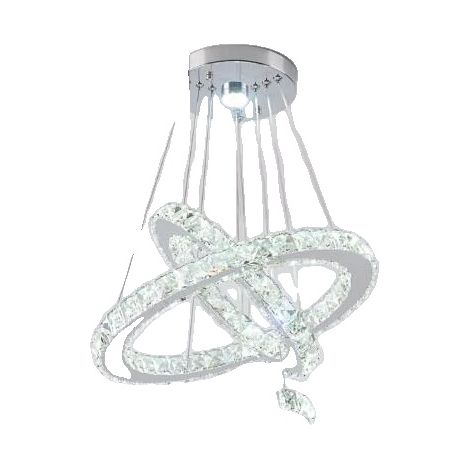 Chandelier, Éclairage LED, Design Élégant, 3anneaux D40xD30xD20cm-b, Blanc Froid (1/2)
