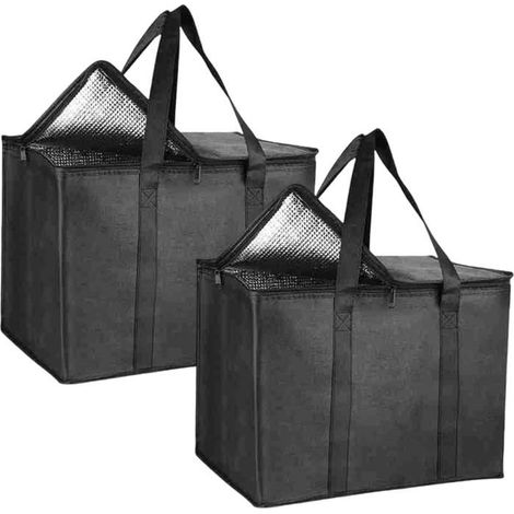 Sac de rangement pour granulés 2 pièces Tissu non tissé Imperméable avec poignée Pour barbecue et camping Noir 41 x 3 (1/5)