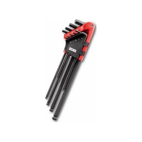 USAG 280 XLTS/S9 U02800184 SERIE DI 9 CHIAVI MASCHIO ESAGONALE EXTRA-LUNGHE A TESTA SFERICA