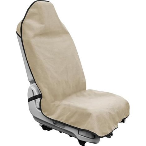 Housse pour siège de Voiture pour l'avant,Sièges arrière,Protection du siège Voiture Universelle, Housses de siège Individuelles,Coton,modèle Universel,étanche,Tissu-éponge (Siège avant-Kaki) (1/5)
