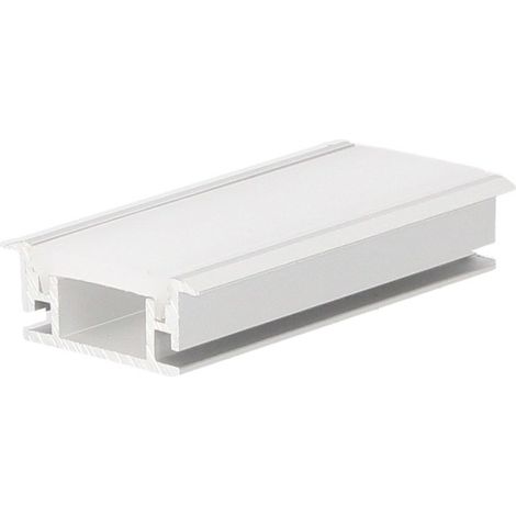 Profilé en aluminium translucide de 2 m pour sol extérieur encastré, compatible avec les rubans LED jusqu'à 12 mm.