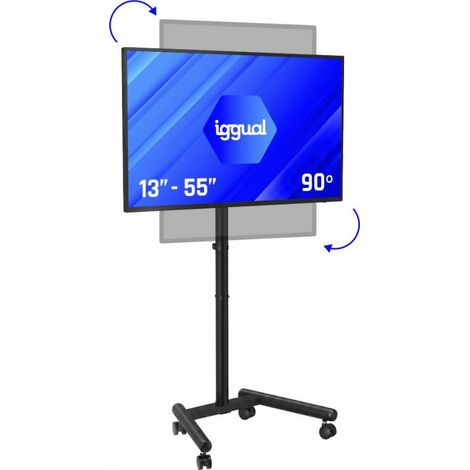 iggual SRTV55 De 13 A 55" Hasta 20kg VESA 200x200 2 Ruedas Con Freno Negro (1/3)