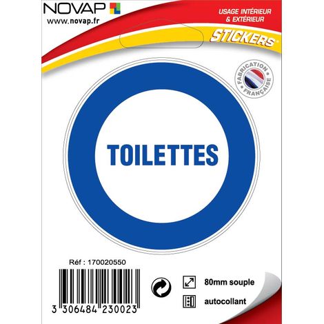 Panneau Toilettes - Vinyle adhésif Ø80mm - 4230023