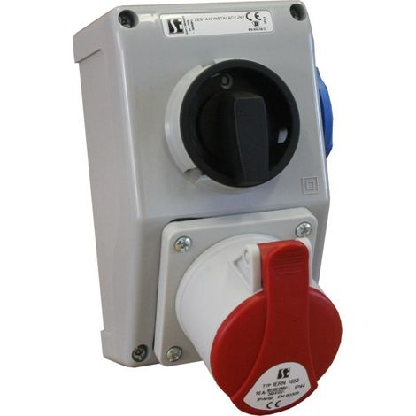 Enchufe spamel zi02r361 32A 4 polos IP44