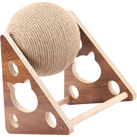 1-teiliges Katzenspielzeug aus Holz mit Sisal-Kratzball, langlebiger und unterhaltsamer Katzenbaum mit Kletterhilfe