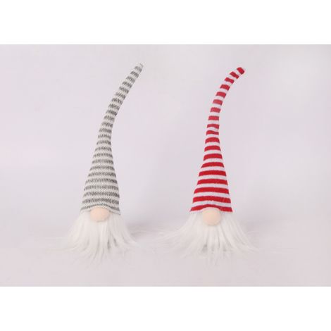 Dekofigur Zwerg 27 x 7 cm rot grau 2-fach sortiert Weihnachtscharaktere