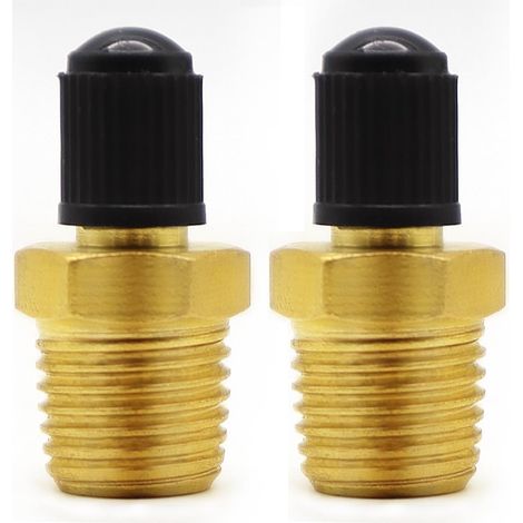 2 Pièces Valve Schrader, Laiton, 1/4 NPT, Résistant Corrosion, Compresseur, Pneumatique (1/5)