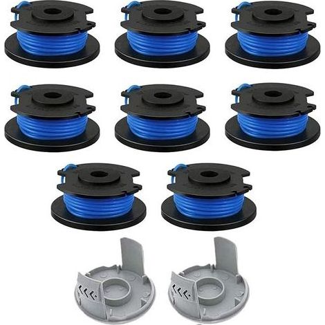 TAISHENGDA 10-teiliges Ersatzspulen-Set für Freischneider, Trimmerfadenspule, kompatibel mit Ryobi One+ AC14RL3A-18V 24V 40V, Akku-Trimmerfaden 3,35 m, 8 Spulen + 2 Trimmerkappen (1/5)