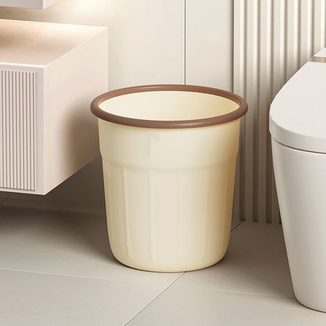Kleiner Plastikmülleimer, niedliches Design mit offener Oberseite und geruchsdichtem Verschluss für Büro, Badezimmer, Schlafzimmer, Kinderzimmer und Küche (1/5)