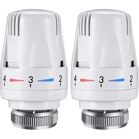 QORVA-Lot de 2PCS Tete Radiateur Thermostatique M30 x 1,5 Valves Thermostatiques pour Radiateur, Tête de Remplacement de Vanne de Thermostat de Radiateur pour Maison Bureau