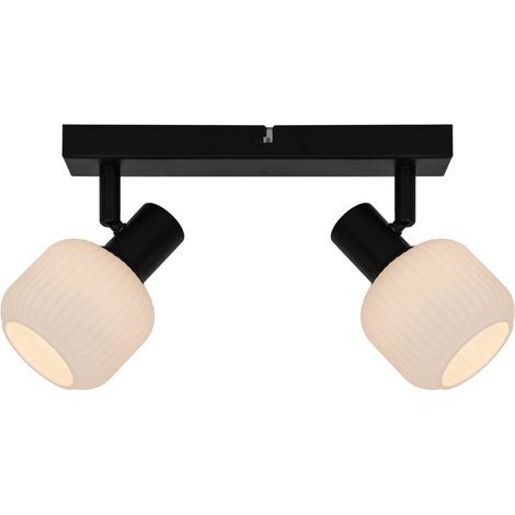 Plafonnier double en verre noir mat 2xE14 STEM Zuma Line (1/3)