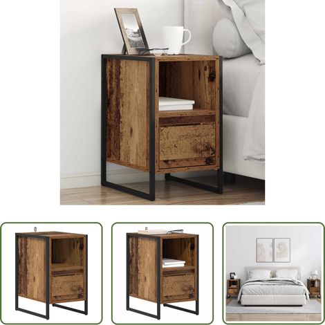 vidaXL Holzwerkstoff - Nachttisch Altholz 39,5 x 30 x 50 cm Holzwerkstoff (1/5)
