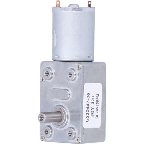 24-V-Gleichstrom-Schneckengetriebemotor mit Regler, Mini-Turbinengetriebe mit hohem Drehmoment für Roboter und elektronische Schlösser, 24 V, 25 U/min (1/5)