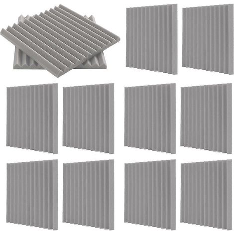 Panneaux acoustiques auto-adhésifs, panneaux en mousse insonorisante (gris) (1/5)