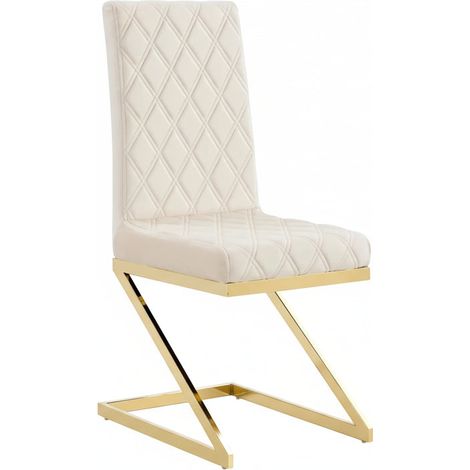 Lot de 6 chaises velours beige pieds métal 108 cm - COCOMAT (1/5)