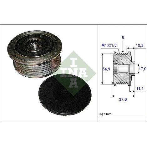 Poulie roue libre, alternateur INA 535 0123 10 MERCEDES-BENZ 0009063822