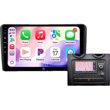 Lecteur multimédia de voiture, contrôle au volant, écran haute définition, compatible avec Audi A3 8P 2003 - 2013 sans fil, G5 4G 64G Style B (1/2)