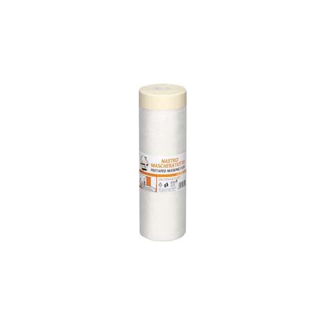 NASTRO CARTA ADESIVO + FILM HDPE TRASPARENTE- - cm.210x20mt - 5 rotolo