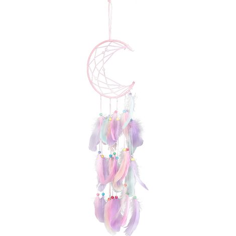 Attrape-rêves Lune Rose Innovant, Décoration Murale pour Chambre, Cadeau d'Anniversaire pour Fille (1/4)