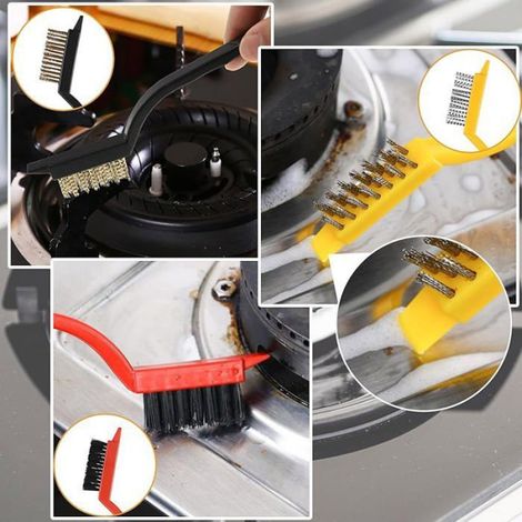 Brosse De Nettoyage - Poils Durs - Pour Fentes Et Joints De Carrelage - 11 Pièces (1/5)