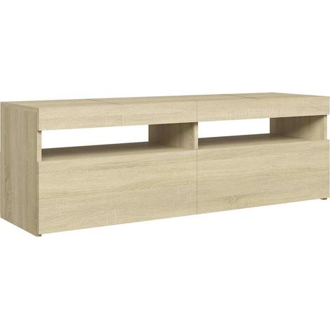 vidaXL Mueble de TV con luces LED roble Sonoma 120x35x40 cm (1/2)