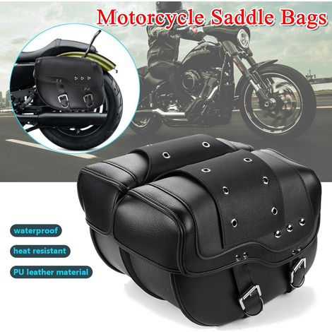 2x Sacoche Selle de Moto Bagages Saddle à outils Laterale Pour Harley Sportster XL883 XL1200 Fantablau