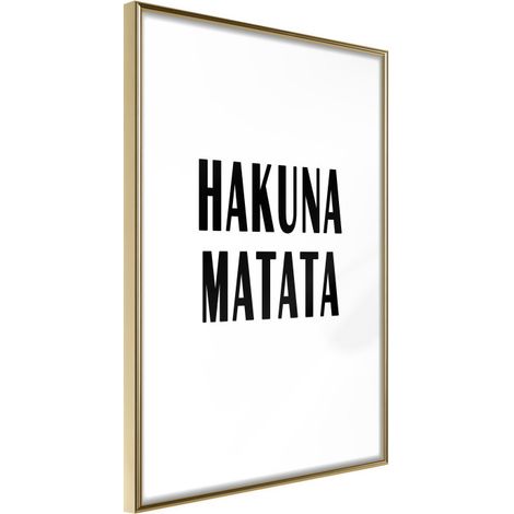 Affiche Murale Encadrée "Hakuna Matata" 40 x 60 cm Or (1/2)