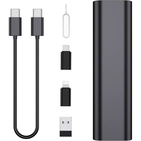 PD60W USB-C auf Type-C Datenkabel Schnellladung Multifunktions-USB-Adapter mit Kartenfach-Aufbewahrung (1/5)