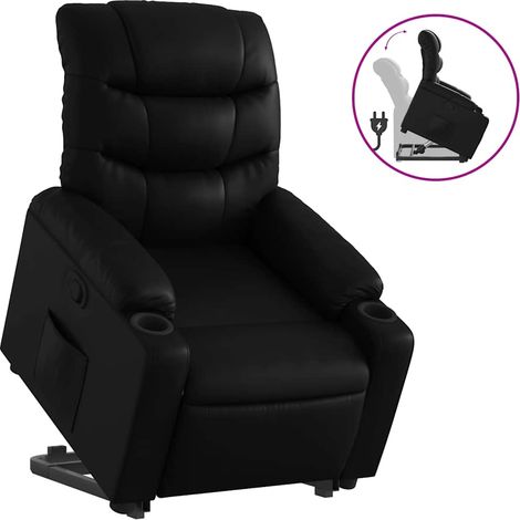 Maison Exclusive - Relaxsessel mit Aufstehhilfe Schwarz Kunstlede