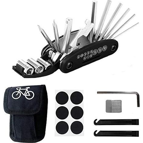 Outil multifonction pour vélo, kit de réparation multifonction 16 en 1, outil de réparation de vélo (1/5)