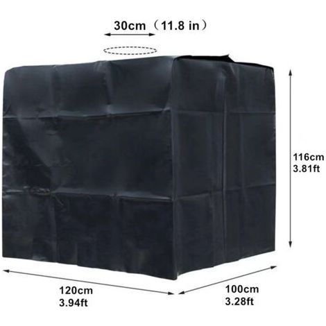 Protective cover for 1000 litre outdoor water tank, waterproof and dustproof, Oxford fabric, sun protection, outdoor tool (black)