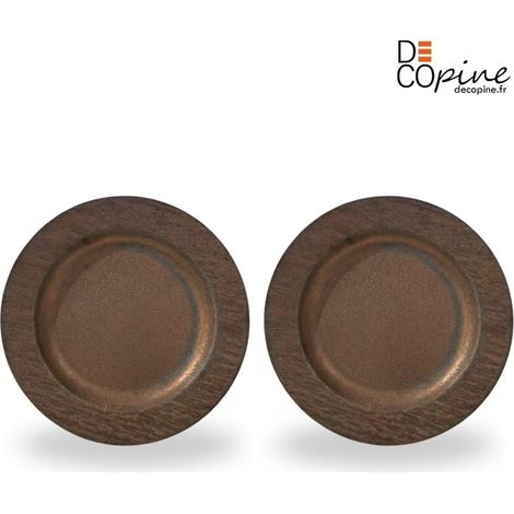 Assiette plate artisanale brune 27,5x27,5 cm Decopine - Lot de 2 (1/3)