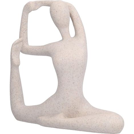 Resin Yoga Pose Statue, Nordic Sandstone Yoga Pose Figurines, Decorative Collectible for Home, Office and Living Room (1/5)