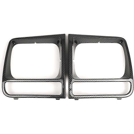 Enjoliveur de phare avant pour Jeep Cherokee 1998-2002 CH2513156 CH2512156 55055136 55055137 Fibre de carbone (1/5)