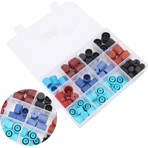Jeu de 77 bouchons de valve climatisation auto, pièces de rechange pour système AC, accessoire de réparation véhicule. (1/5)