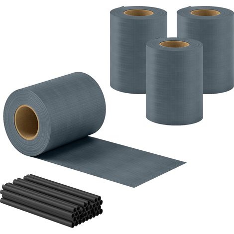 Set 4 Pezzi Frangivista da Giardino 3500x19 cm Anti UV Impermeabile con Fermagli in PP Grigio (1/5)