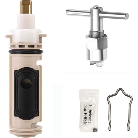 Cartuccia valvola di ricambio Moen 1222 con estrattore e strumento di rimozione 104421 - Compatibile con rubinetti a maniglia singola Moen Posi-Temp - Kit di riparazione valvola di ricambio per vasca (1/4)