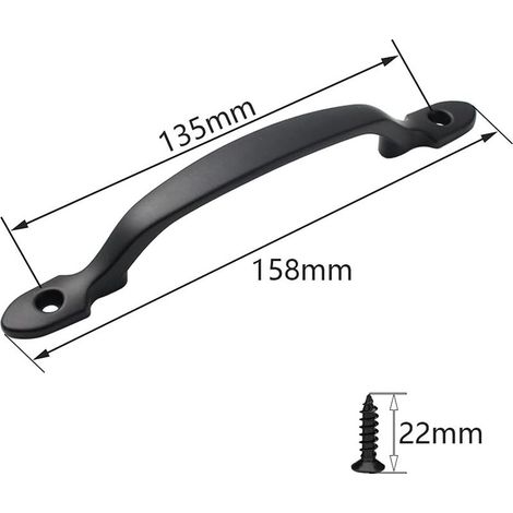 Poignée Meuble 2 Pièces Poignée de Traction de Porte Poignée de Porte d’Armoire Poignee Porte Coulissante avec Vis Poignées Noires pour Porte de Grange Armoires Jardin Remise (Noir) (1/4)