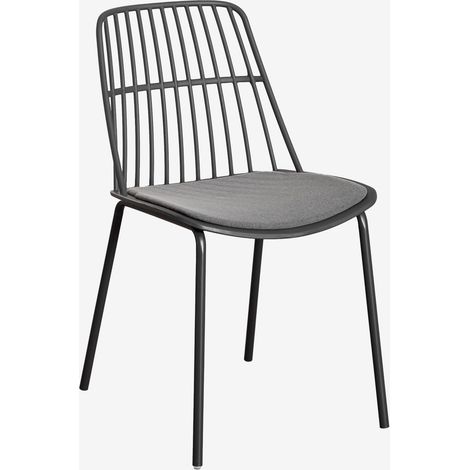 SKLUM 4er-Pack Maeba-Gartenstühle Grau Graphit                                  