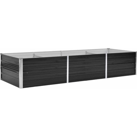 Garten-Hochbeet Anthrazit 240 x 80 x 45 cm Verzinkter Stahl vidaXL