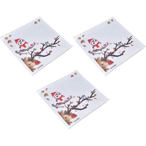 3er-Set Deko-Aufkleber „Eule auf Ast“, innovative Weihnachtsaufkleber für Zuhause, Geschäft, Boutique JUV205-B (1/5)