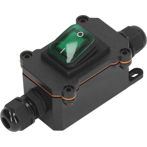 4-poliger 2-Positionen-Schnellschalter mit Wipptaste, IP65 wasserdicht, Ein/Aus-Kippschalter für den Außenbereich, Grün (1/5)