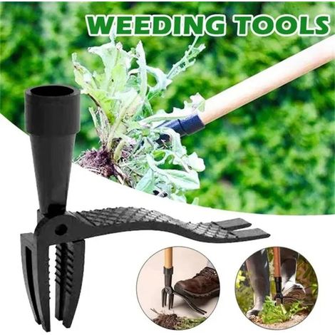 5PCS Arracheur de mauvaises herbes à manche en aluminium pour jardin - Outil manuel de désherbage pour jardin et pelouse (1/5)