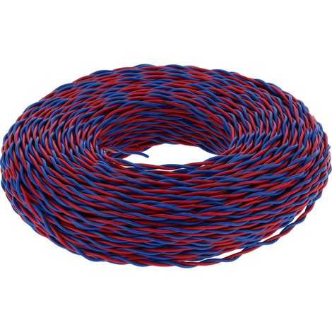 RVS-2x0,75 Câble électrique souple à 42 conducteurs isolés et gainés PVC, 100 m / 328,1 pi, 300 V CA, rouge et bleu (1/5)