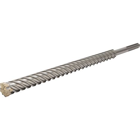 Foret à percussion pour marteau perforateur 32 x 500 mm, 6 goujures, pointe carbure, pour brique, béton et pierre. (1/5)
