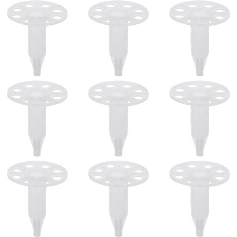 60mm Perforated Insulation Pins, 50 Sets Insulation Nails, Plastic Wall Plugs, Plastic Washers, Steel Nails for Fixing Foam Panels to Wall (1/5)