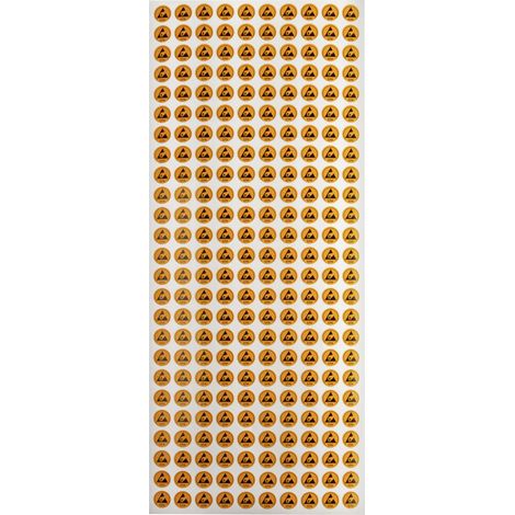 Wolfgang Warmbier ESD-Logo 250 St. Gelb, Schwarz (Ø) 10 mm 2850.10 selbstklebend