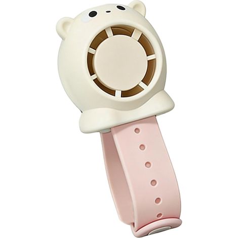 Ventilateur de poignet portable pour enfants, fonctionnement silencieux et bracelet en silicone souple, flux d'air réglable, cadeau de voyage, ventilateur de poignet rechargeable (1/4)