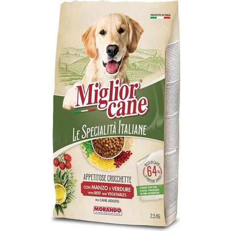 MIGLIORCANE APPETITOSE CROCCHETTE CON MANZO E VERDURE PER CANE ADULTO 2.5 KG OKX